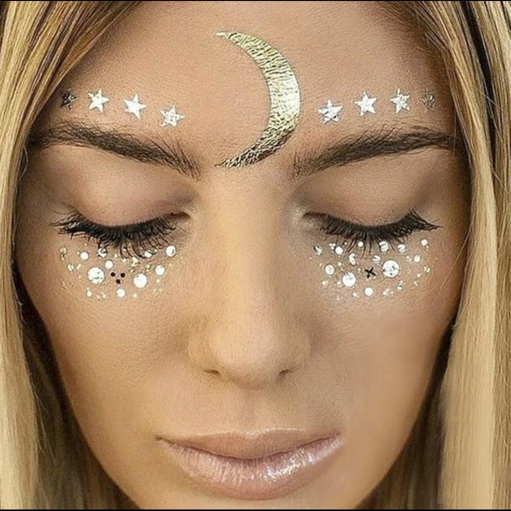 🌟 Face tattoo - gold/silver temporary tatto